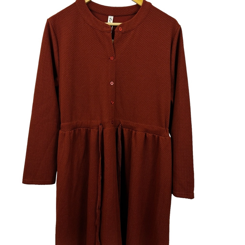 Plus Size Midi Dress With Pockets Size XXL Rustic Boho Modest NWT Dai Yuan Li